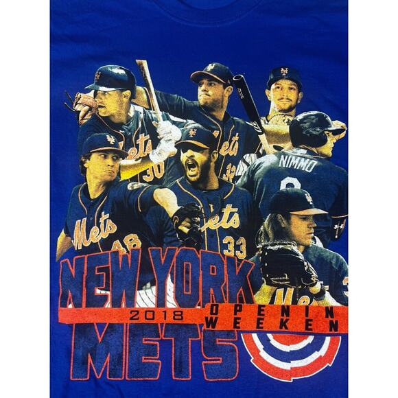 New York Mets MLB Opening Day 2018 Fruit Of The Loom T Shirt Size Men’s 2XL - Picture 1 of 4
